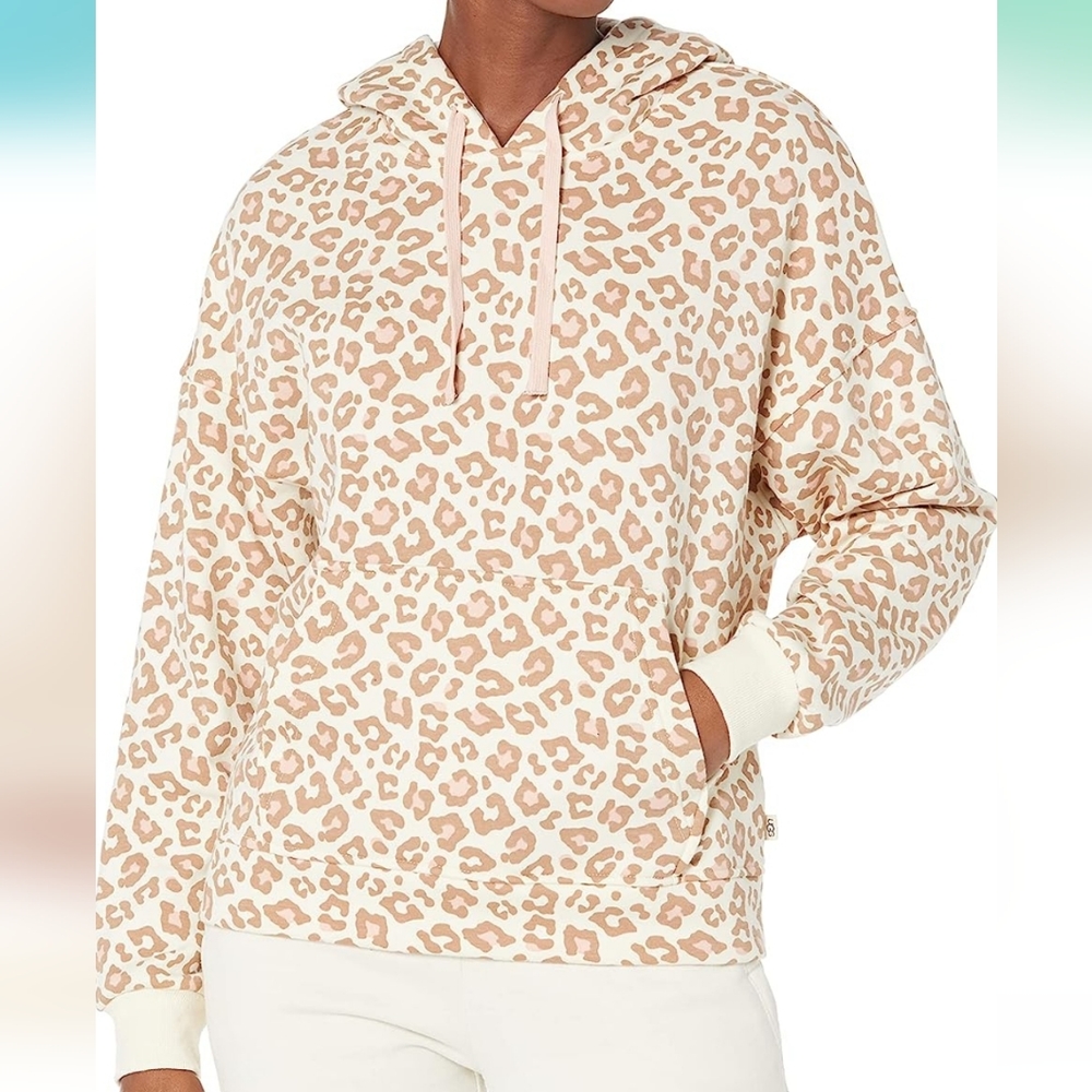 Ugg Kes Leopard Print Pull-On Fleece Dolman Lounge Hoodie